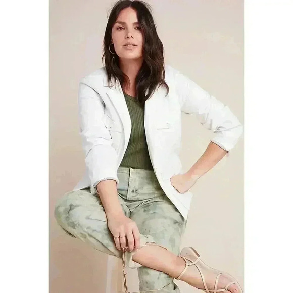 Anthropologie Neve Utility Jacket White Size 8 - Picture 1 of 16